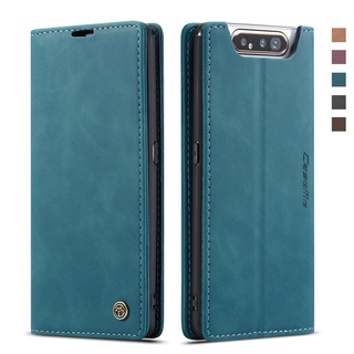 Couro 360 Proteger Para Samsung Galaxy A80 Capa Porta Cartão A Prova De Choque Etui A70 A60 A50 A40 A30 A20 A10 A50s A70s Armazenamento Carteira Telefone
