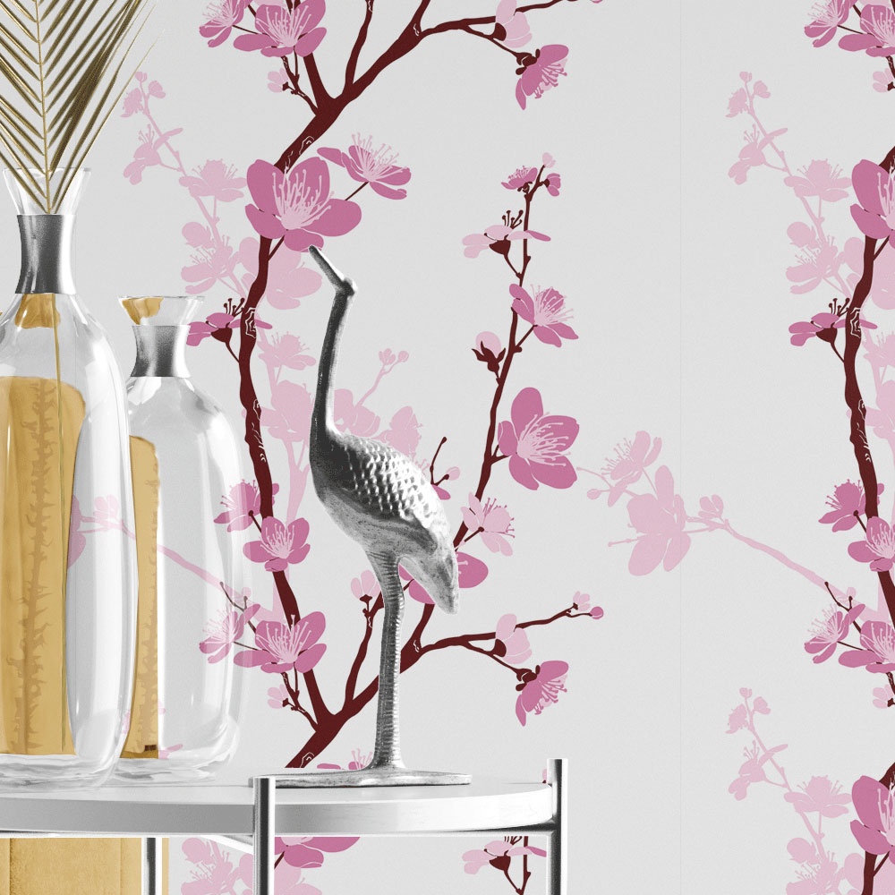 Papel De Parede Adesivo Flor De Cerejeira Rosa Lavavel - Home & Living