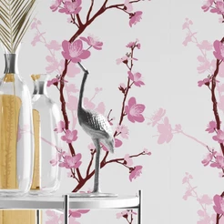 Papel De Parede Adesivo Flor De Cerejeira Rosa Lavavel