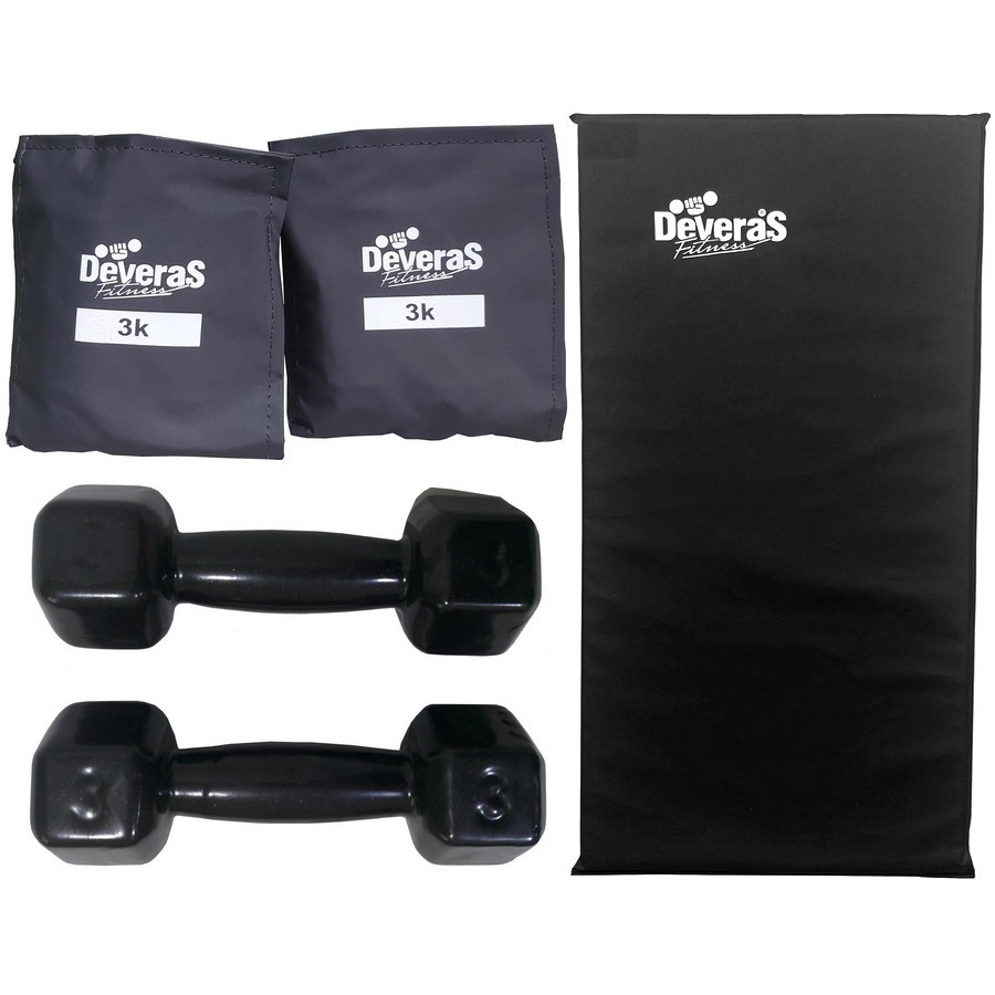 kit halter peso musculacao halteres 3 kg emborrachado tornozeleira peso 3 kg colchonete para academia