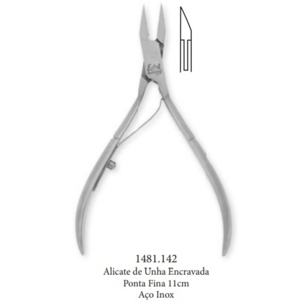 Alicate Desencravador Unha Ponta Fina 11cm Podólogo Manicure - Edel Solingen