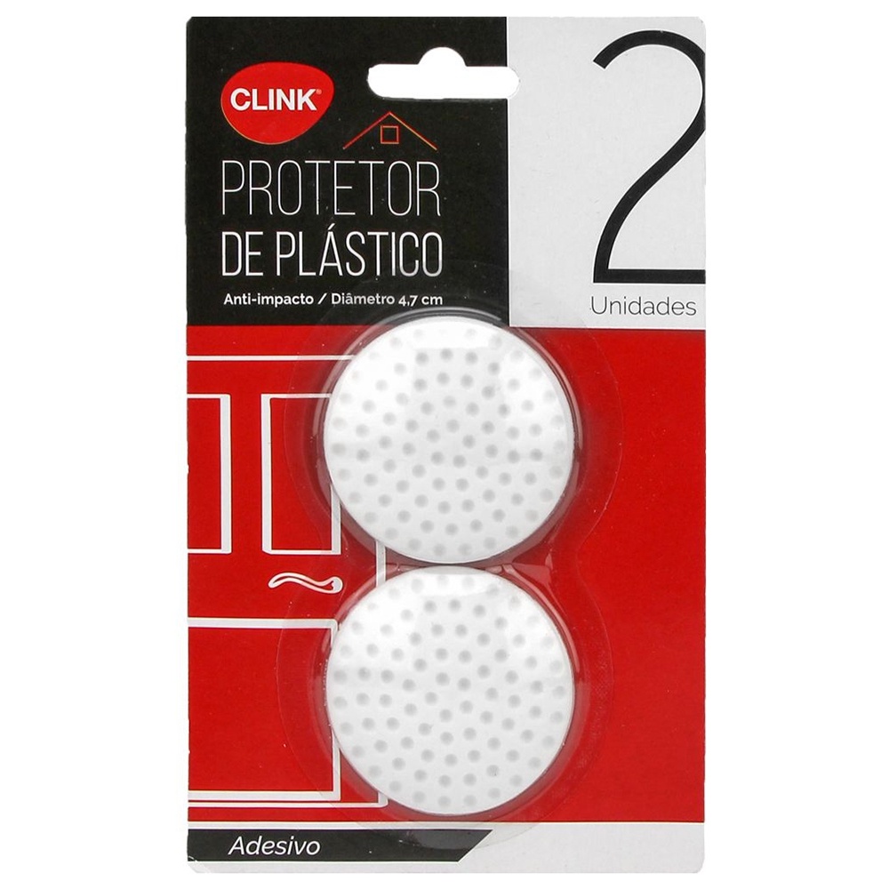 Protetor Autoadesivo Para Parede de Plástico Redondo com 2 peças 4,7CM