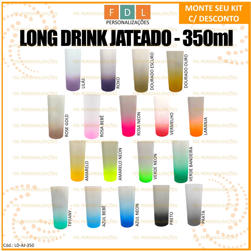 Copo Long Drink Jateado 350ml Shopee Brasil