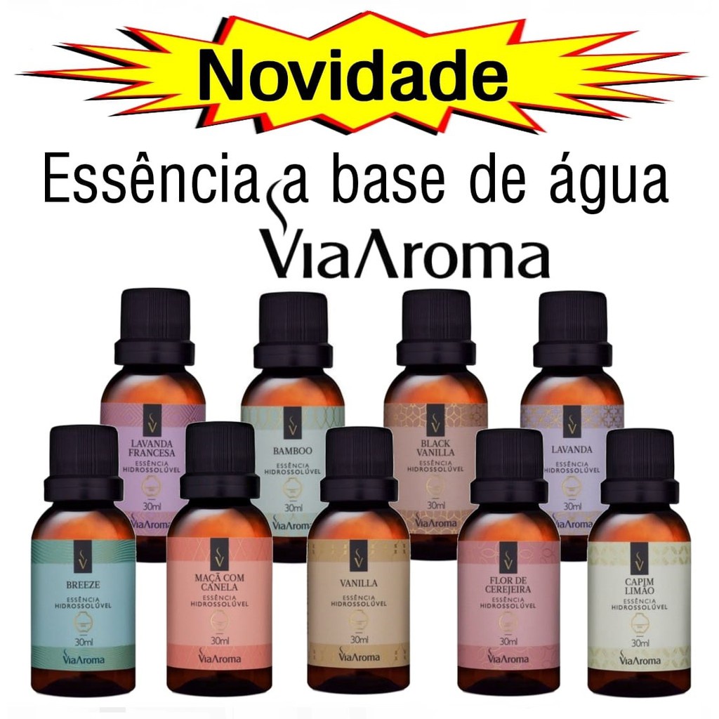 Essência Hidrossolúvel a base de água Via Aroma 30ml -Aromatizador Difusor Umidificador Ultrassônico