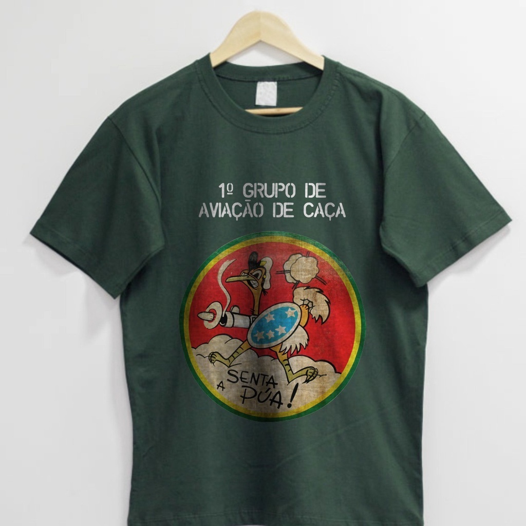 Camiseta Aviação Militar Grupo De Aviação De Caça Senta A Pua FAB 100% Algodão