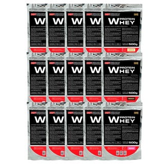 Kit 15x Whey Protein Concentrado em Blend Proteico 35% 500g - Suplemento em pó - Refil - Bodybuilders