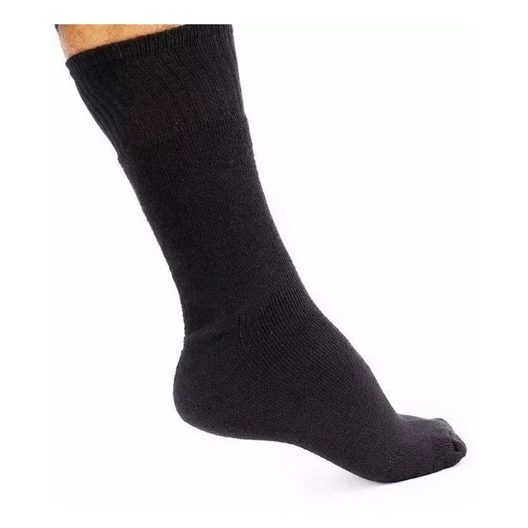 3 Pares De Meias Cano Longo Para Botas E Coturnos Cor Preta