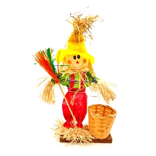 Espantalho em pé com cesto Decorativo Festa junina