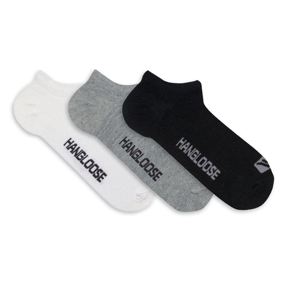 Kit 3 Pares Meia Invisível Hang Loose Algodão Casual