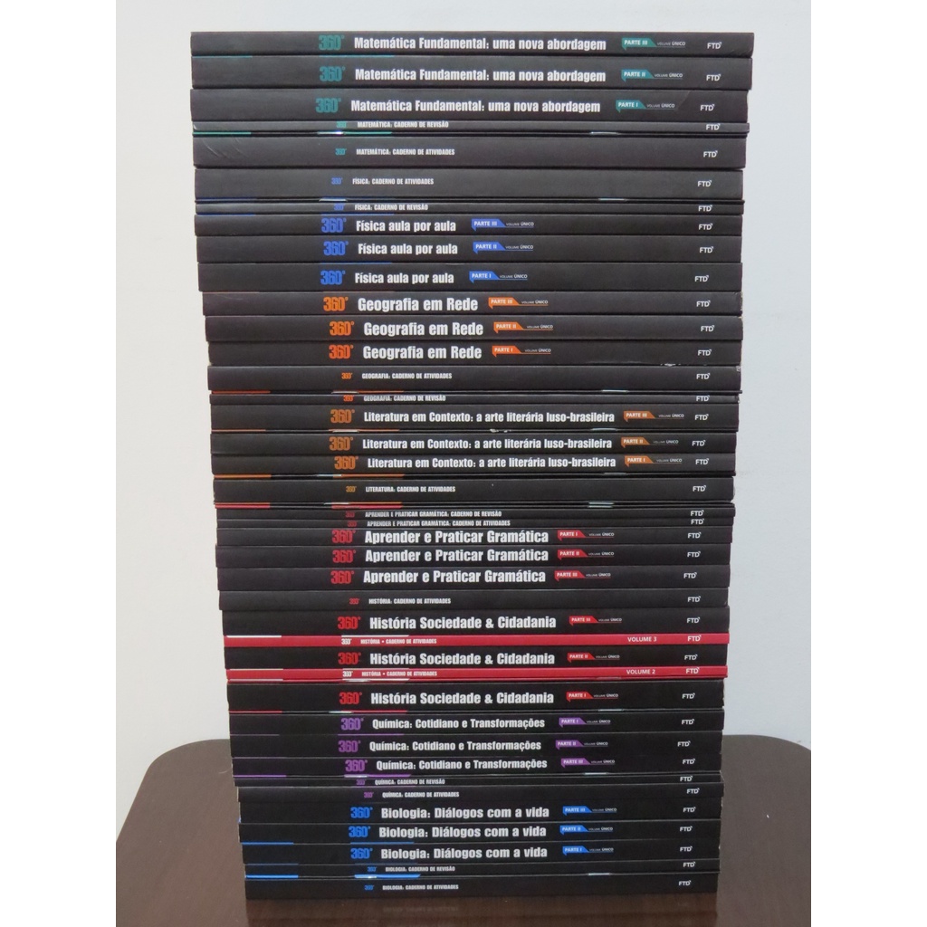 1 Livro Didático Ensino Médio Coleção Projeto 360º Editora Ftd: Matemática Física Geografia Literatura Gramática Históri