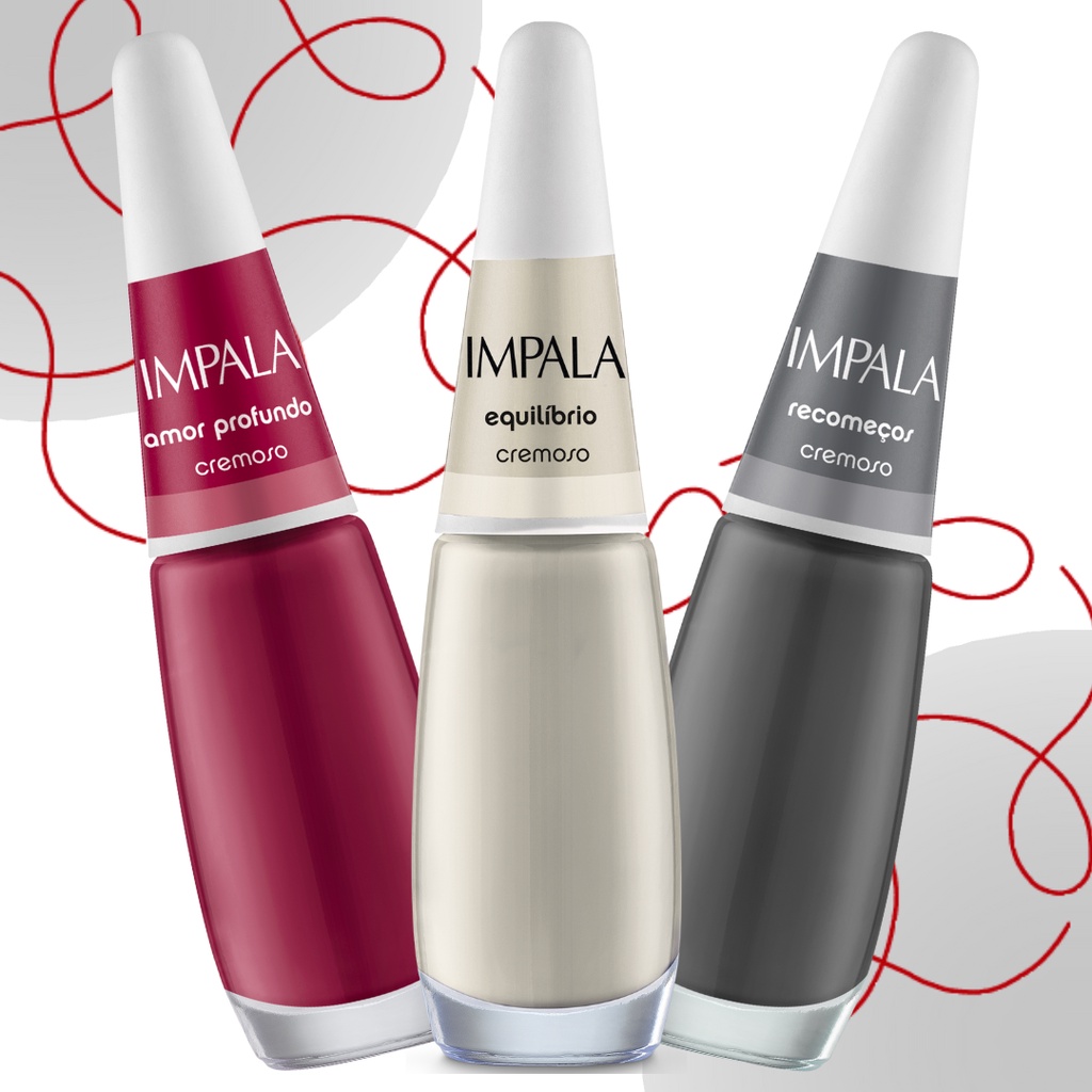 Kit Esmalte Impala Amor Profundo Recomeco e Equilibrio Nails Decoradas