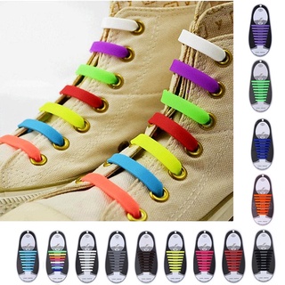 16pcs Preguiçoso Sem Gravata Elástico De Silicone Cadarços Para Tênis De Corrida Botas