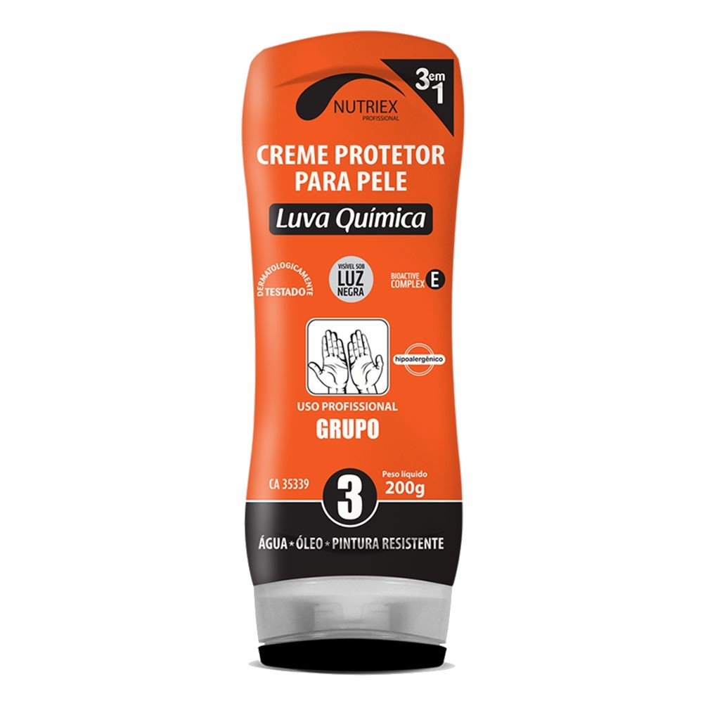 Creme Luva Química Protetor de Mãos Grupo 3 200g - Nutriex
