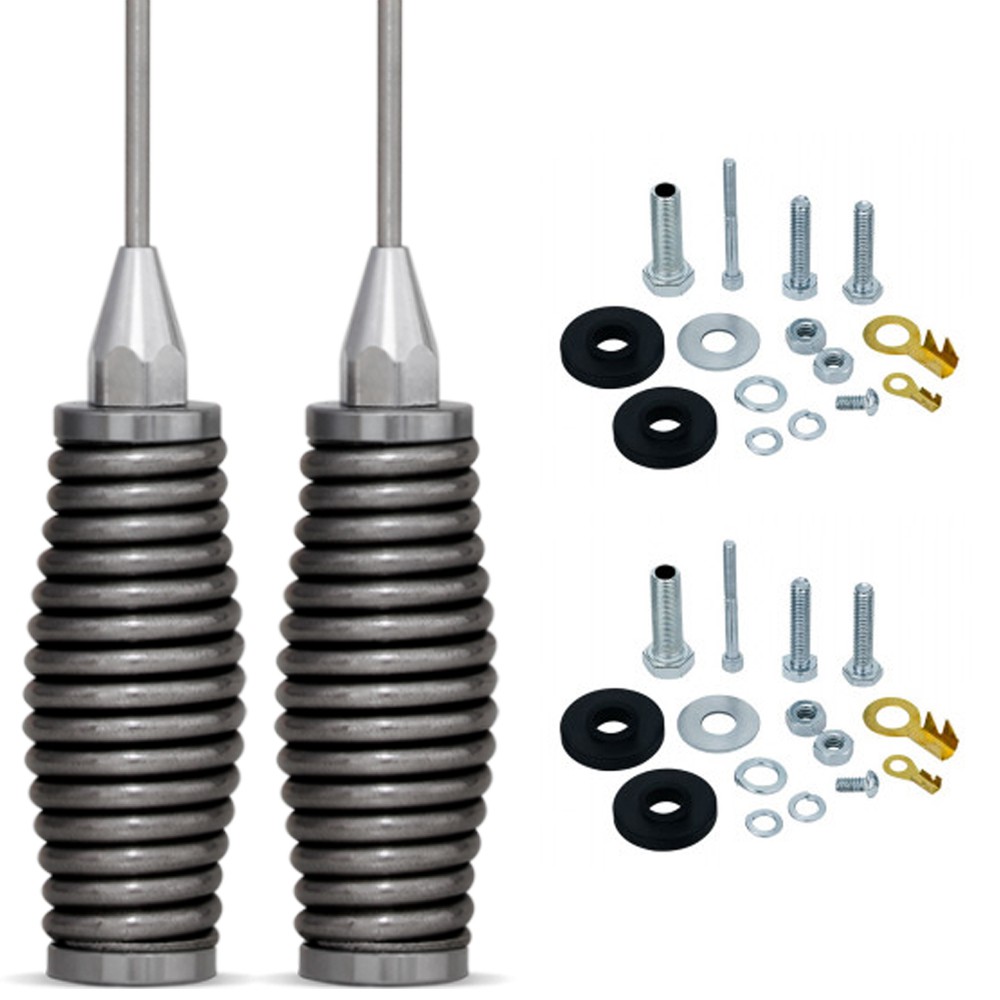 Antena Móvel Rádio Amador Px Mola Inox Marinox 2,70 metros B-2003 + Kit Parafusos Anti-Furto