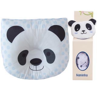 Naninha com Prendedor de Chupeta + Travesseiro Anatômico para Bebê Panda Azul em Oferta na Shopee
