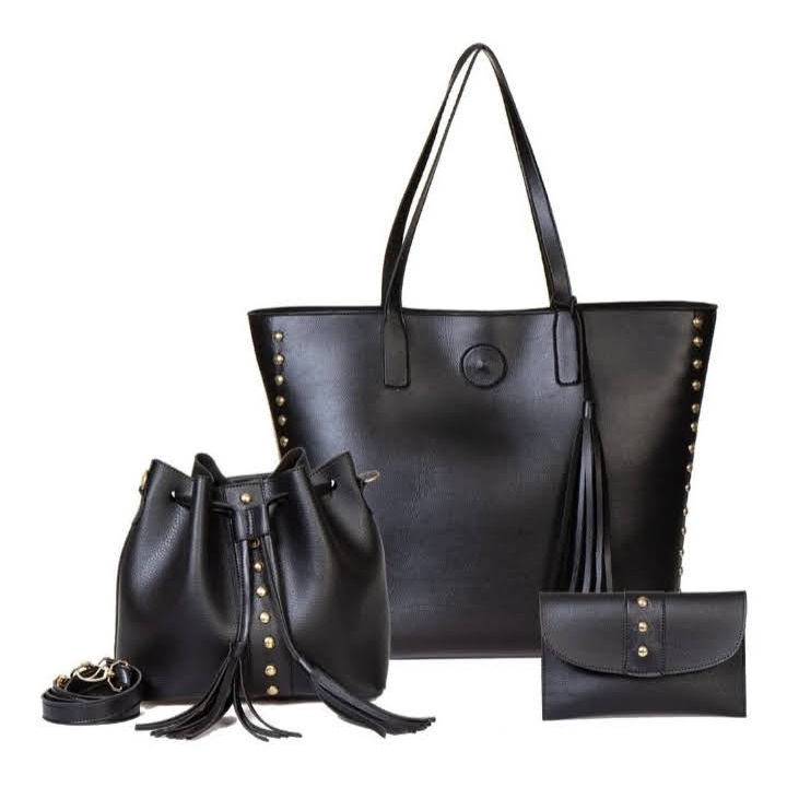 Bolsa Feminina Sacola Grande Preto Tote de Ombro Star Shop Marrom