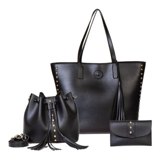 KIT Bolsa Feminina Sacola Ombro Grande 3 peças