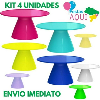 Kit 4 Boleira Cake Lisa 22 cm