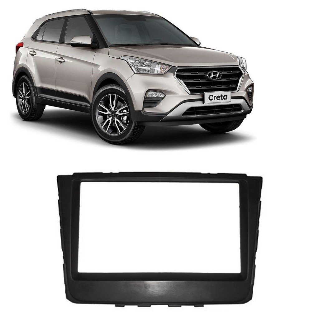 Moldura 2 Din - Hyundai Creta 2017 até 2019 - Japonês/Chinês - Preto - Spare Parts and Accessories for Vehicles