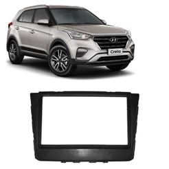 Moldura 2 Din - Hyundai Creta 2017 até 2019 - Japonês/Chinês - Preto