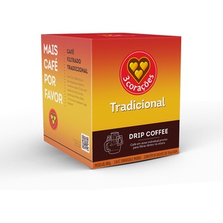 Café Três Corações Drip Coffee Filtrado Sabores Display Com 10 Unidades