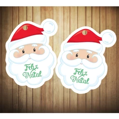 50 Tags de natal papai noel 5x4cm papai noel barba