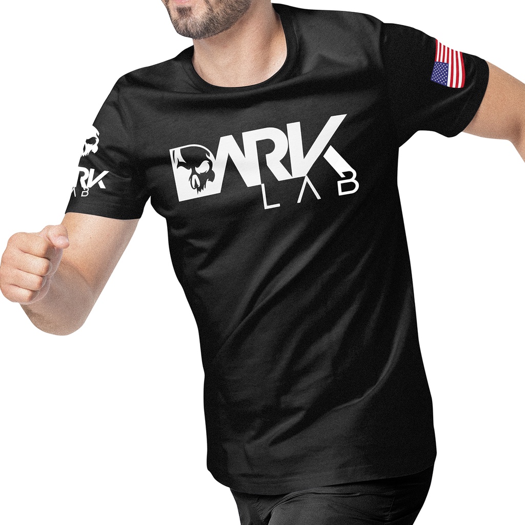 Camiseta Para Treino Preta DRY-FIT Dark Lab - Camisa Academia, Fitness, Musculação, Dry Fit