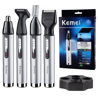 KM-6651 Origina 4 Em 1 Aparador De Pelos Do Nariz E Orelha Recarregável Para Masculino Grooming Kit Micro Orelhas