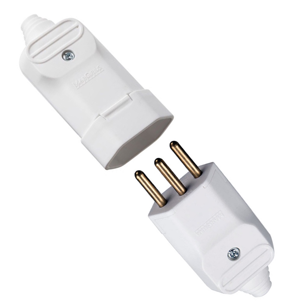 Kit Extensão Plug 2P+T 20A + Tomada 2P+T 20A C/ Prensa Cabos