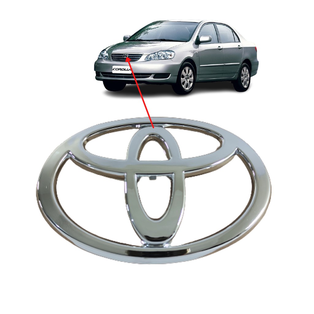 Emblema dianteiro logo marca Grade Toyota Corolla 2003 2004 2005 2006 2007 2008 cromado