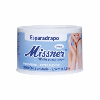Esparadrapo Impermeável Extra Flexível Resistente Fixação Curativos Sondas Branco 2,5cm x 4,5m - Missner