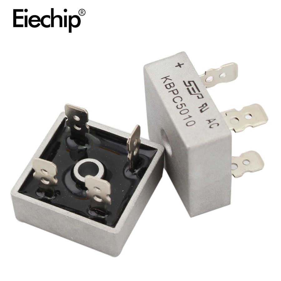 fonte retificador diodo 50a 1000 v kbpc 5010 energia diy eletrônico 4 quatro terminais