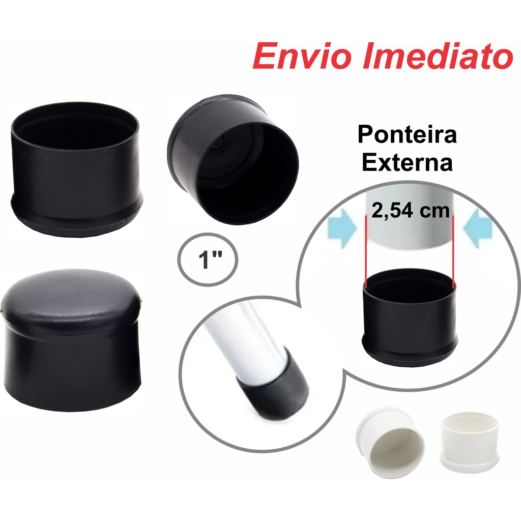 Kit Ponteira Pés De Cadeira Mesa Tubolar 1 Polegada 25mm Conj. 24pç