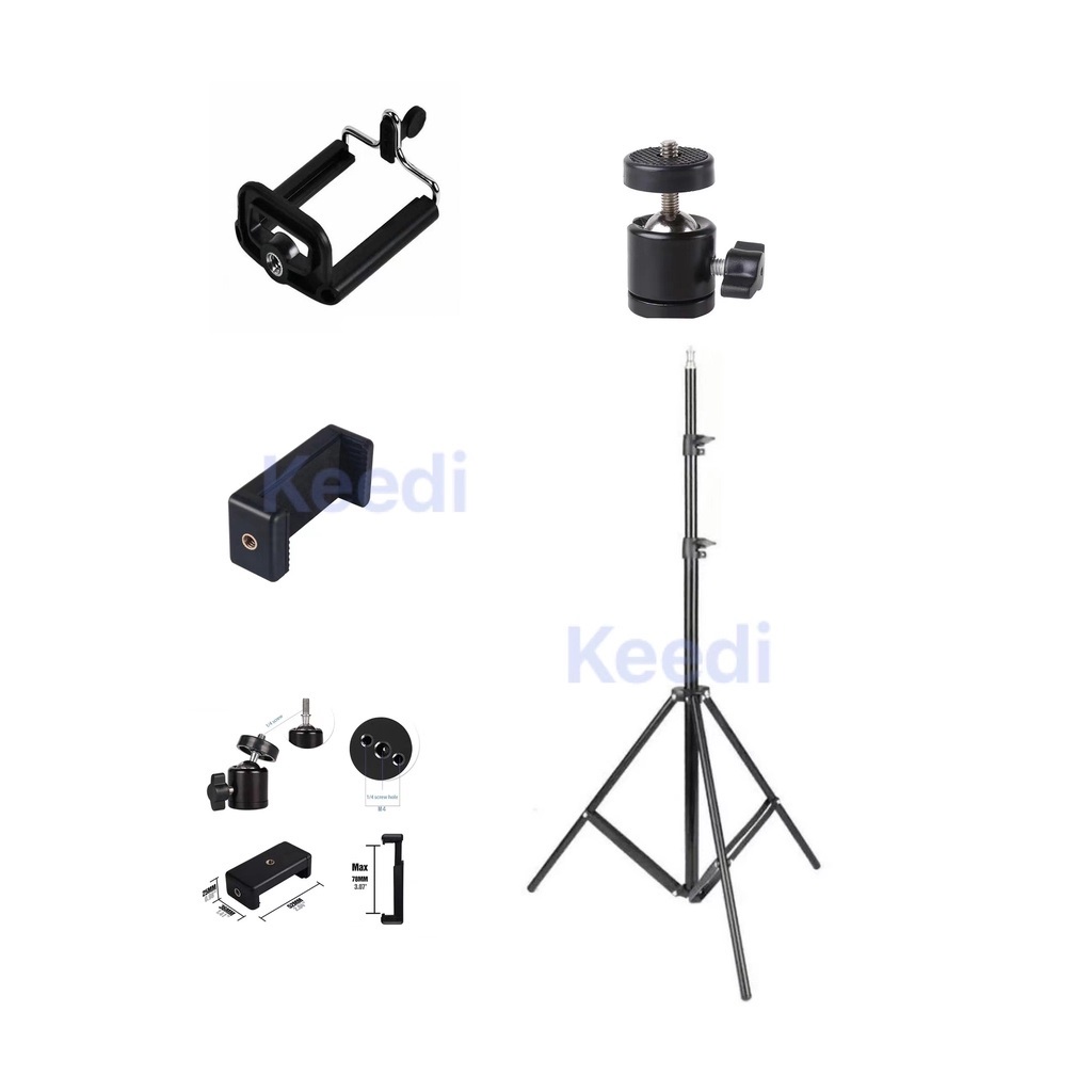 Tripé Iluminação Estúdio - Até 2 Metros+ Suporte Celular + Ballhead Rosca em Oferta na Shopee