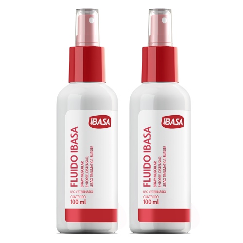 Kit 2 Fluido Ibasa Spray 100Ml Dor Muscular - Envio Imediato - Pets