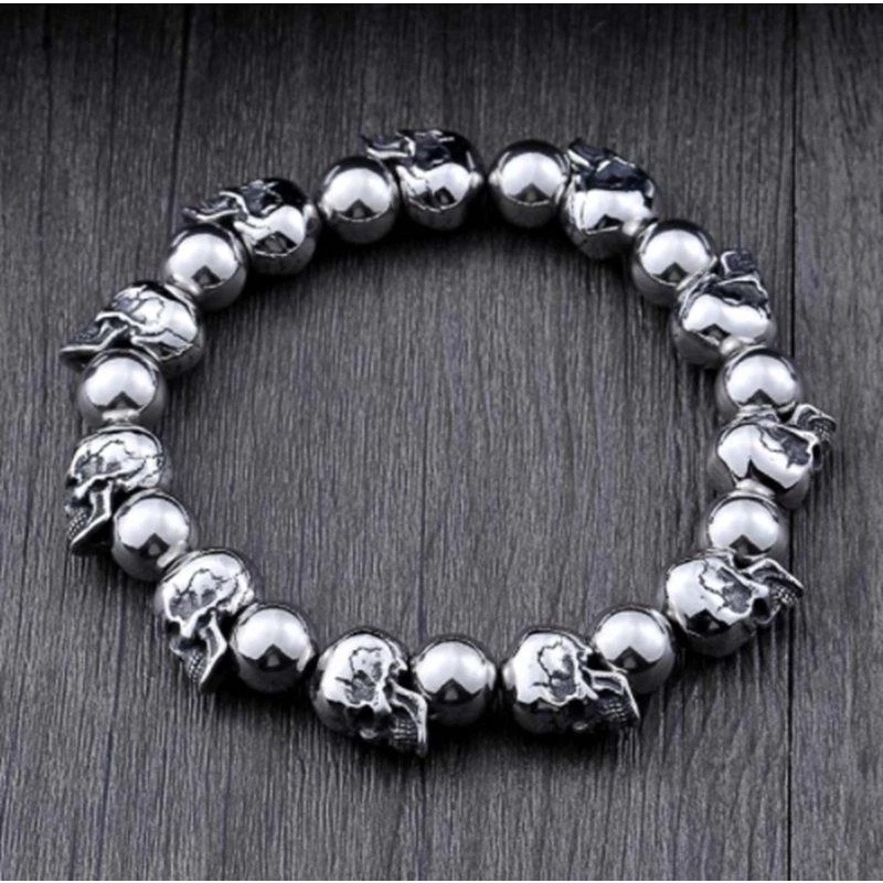 Pulseira Masculina De Alta Qualidade De Caveira/Esqueleto Ajustável/Punk/Masculino em Oferta na Shopee