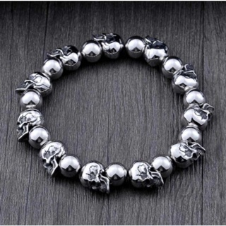 Pulseira Masculina De Alta Qualidade De Caveira/Esqueleto Ajustável/Punk/Masculino em Oferta na Shopee