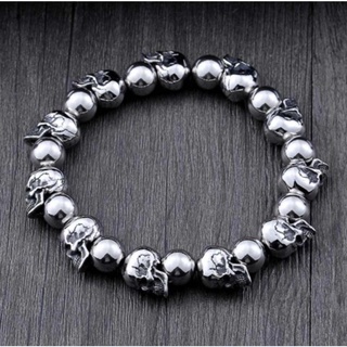 Pulseira Masculina De Alta Qualidade De Caveira/Esqueleto Ajustável/Punk/Masculino