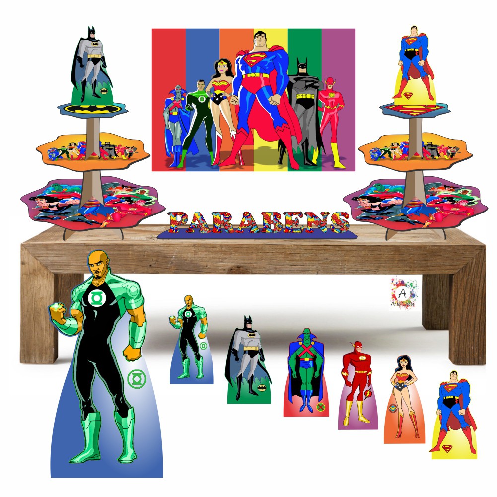 Lanterna Verde Liga da Justiça Kit bronze + Baleiro suporte para doces enfeites de festa