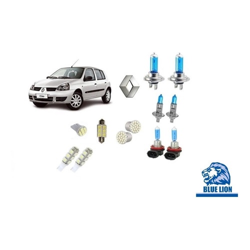 Kit 12 Lampadas Farol + Milha H11 + Leds Renault Clio 03/16