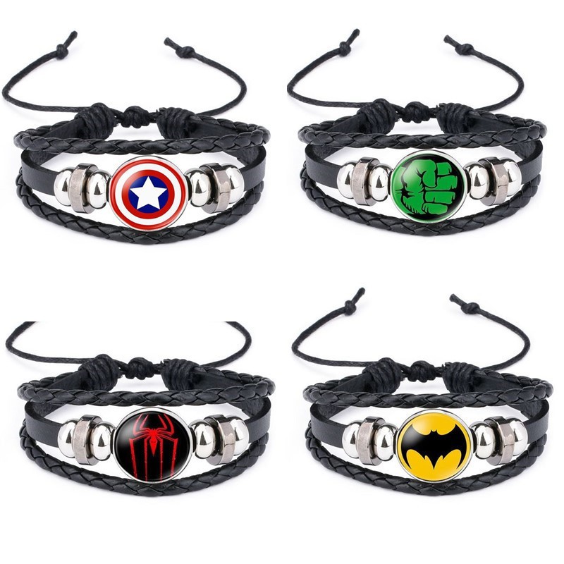【 Available 】 Marvel Super Pulseira Herói Capitão América Homem Aranha Hulk Batman De Crachá Presente De Aniversário
