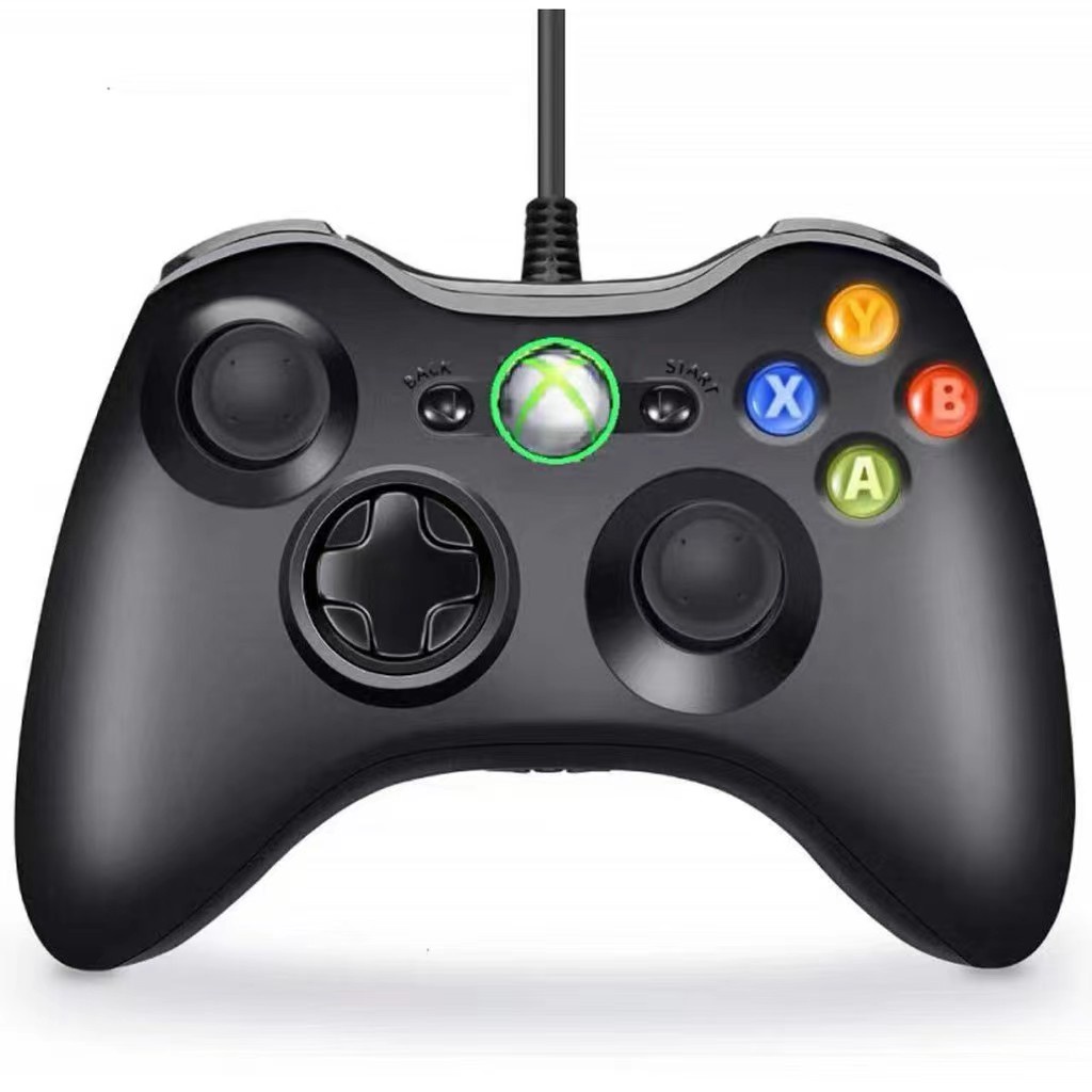 Controle de xbox 360 com fio para video game e pc joystick jogo
