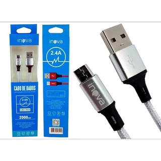 Cabo Usb carga super velocidade E Dados V8 Inova 2 Metros Reforçado Original