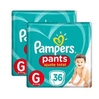Kit Fraldas Pampers Pants Ajuste Total Mega G 72 tiras