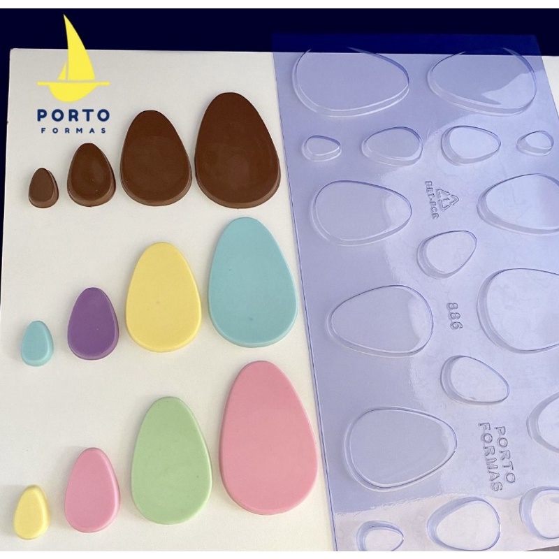 1~5 Folha de moldagem ovos de pascoa tablete p886 Porto formas páscoa 2024 em Oferta na Shopee