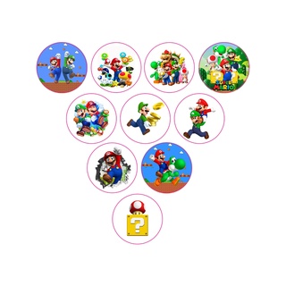 Adesivos kit 100 selos Super Mario 4cm x 4cm COM RECORTE