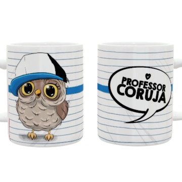 Caneca Porcelana Professor Professora Coruja Dia Dos Professores - Presente Criativo