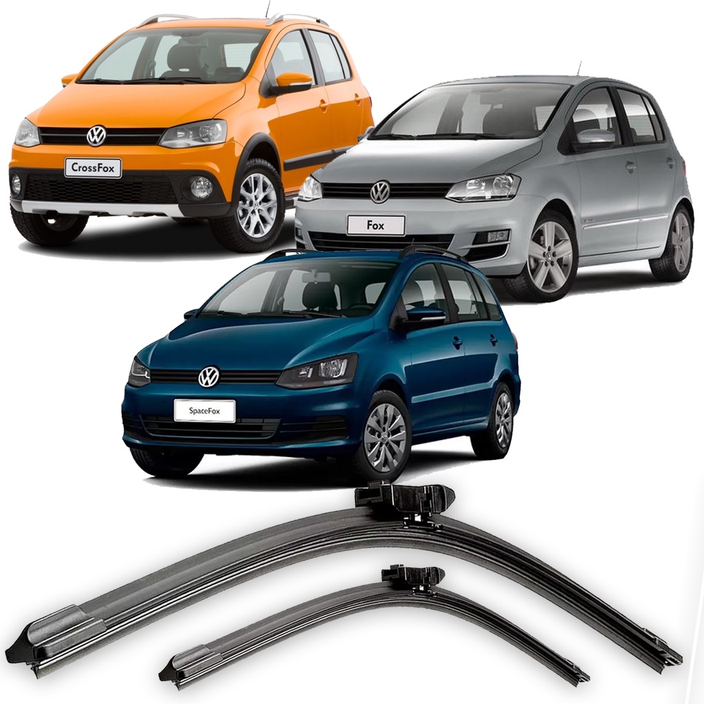 Par de Palhetas Limpador De Parabrisa Dianteiro - Volkswagen Fox Spacefox Crossfox 2013 diante