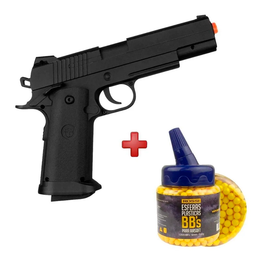 Pistola Airsoft Spring 1911 V18 Full Metal 6mm Vigor + Bbs 6mm