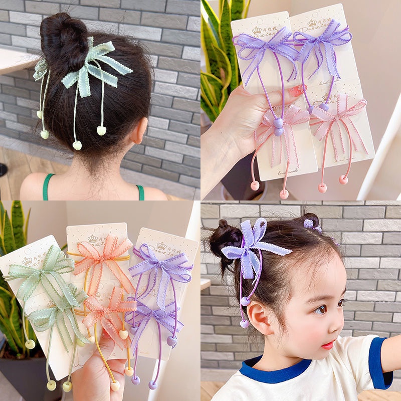 2PCS Nova Série De Desenhos Animados Meninas Faixas De Cabelo Elásticas Para Crianças Laços Princesa Acessórios Baby Headwear em Oferta na Shopee
